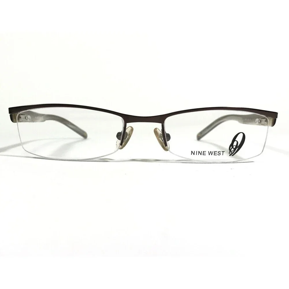 Nine West Eyeglasses Frames NW416 0CU2 Brown Rectangular Half Rim 51-18-130